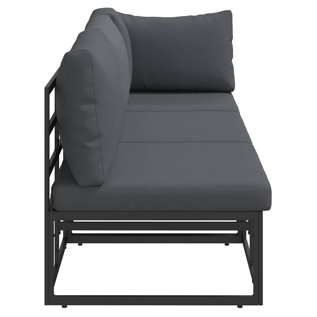 vidaXL Outdoor Furniture 3 Piece Black and Anthracite Metal