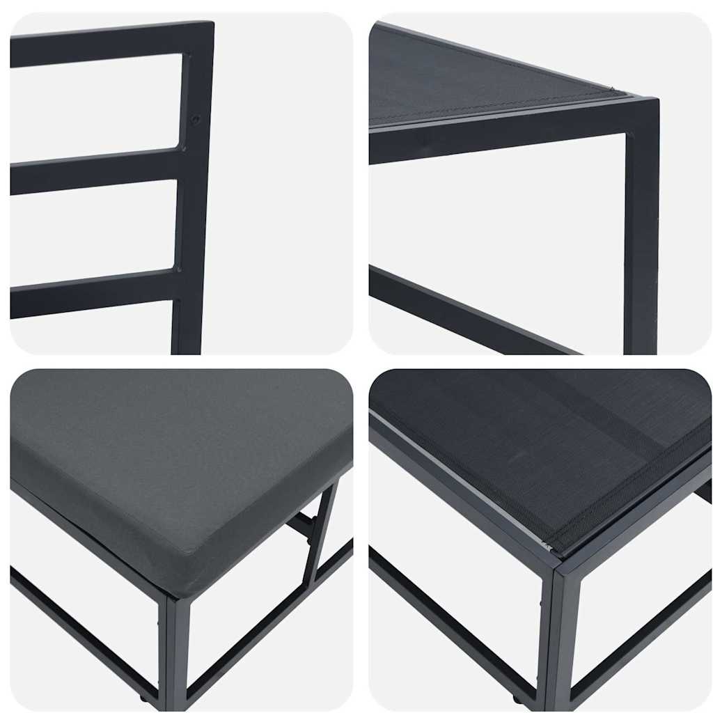 vidaXL Outdoor Furniture 2 Piece Black and Anthracite Metal