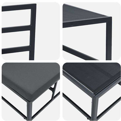 vidaXL Outdoor Furniture 2 Piece Black and Anthracite Metal