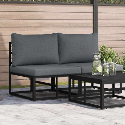 vidaXL Outdoor Furniture 2 Piece Black and Anthracite Metal