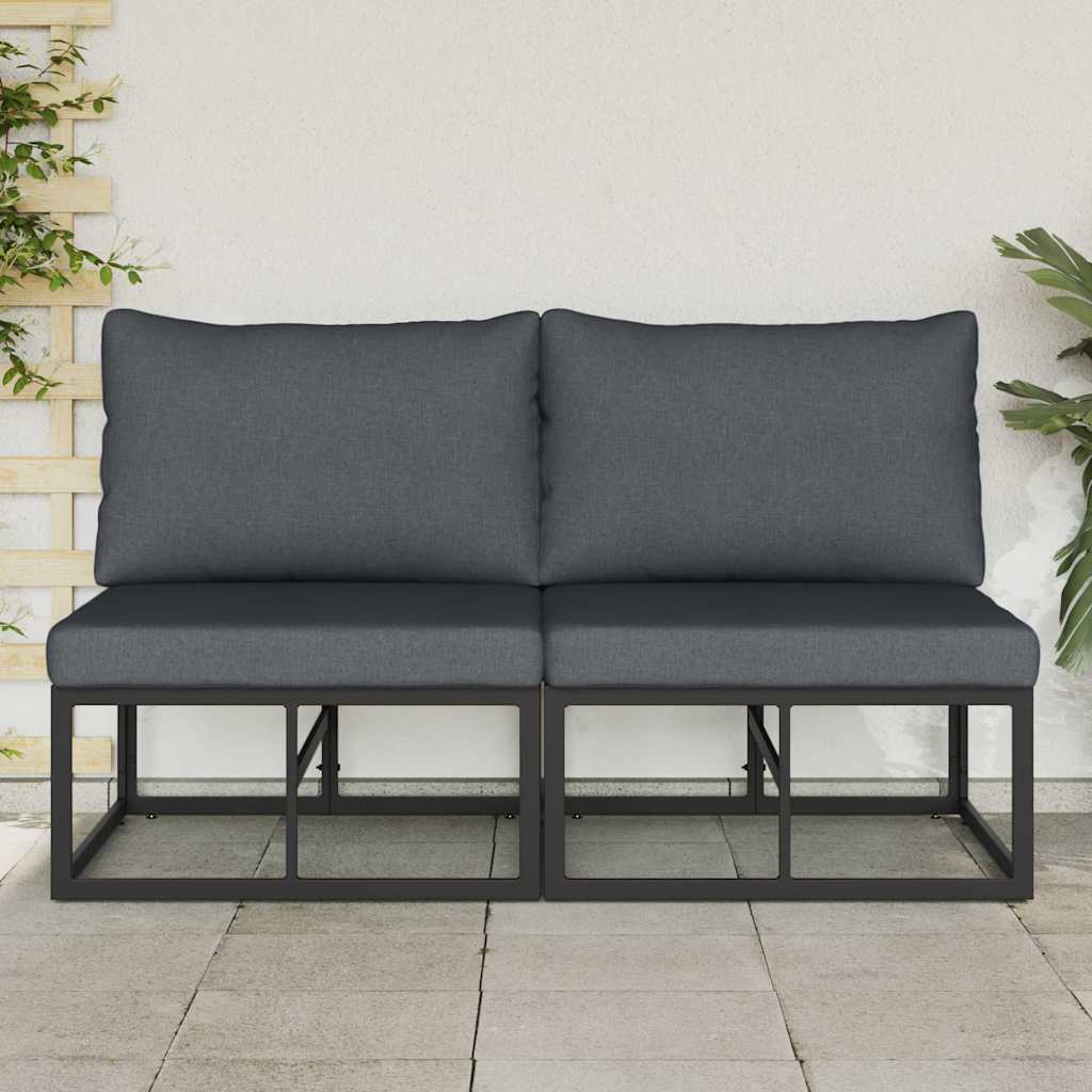 vidaXL Outdoor Furniture 2 Piece Black and Anthracite Metal