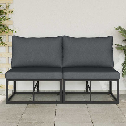 vidaXL Outdoor Furniture 2 Piece Black and Anthracite Metal