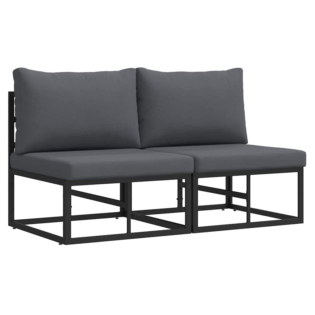 vidaXL Outdoor Furniture 2 Piece Black and Anthracite Metal
