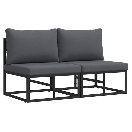 vidaXL Outdoor Furniture 2 Piece Black and Anthracite Metal
