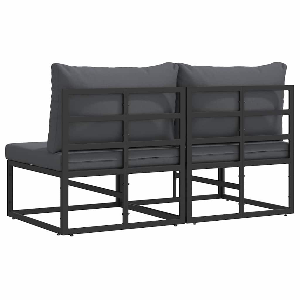 vidaXL Outdoor Furniture 2 Piece Black and Anthracite Metal