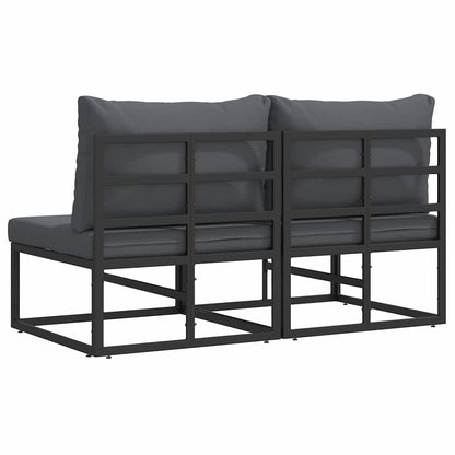 vidaXL Outdoor Furniture 2 Piece Black and Anthracite Metal
