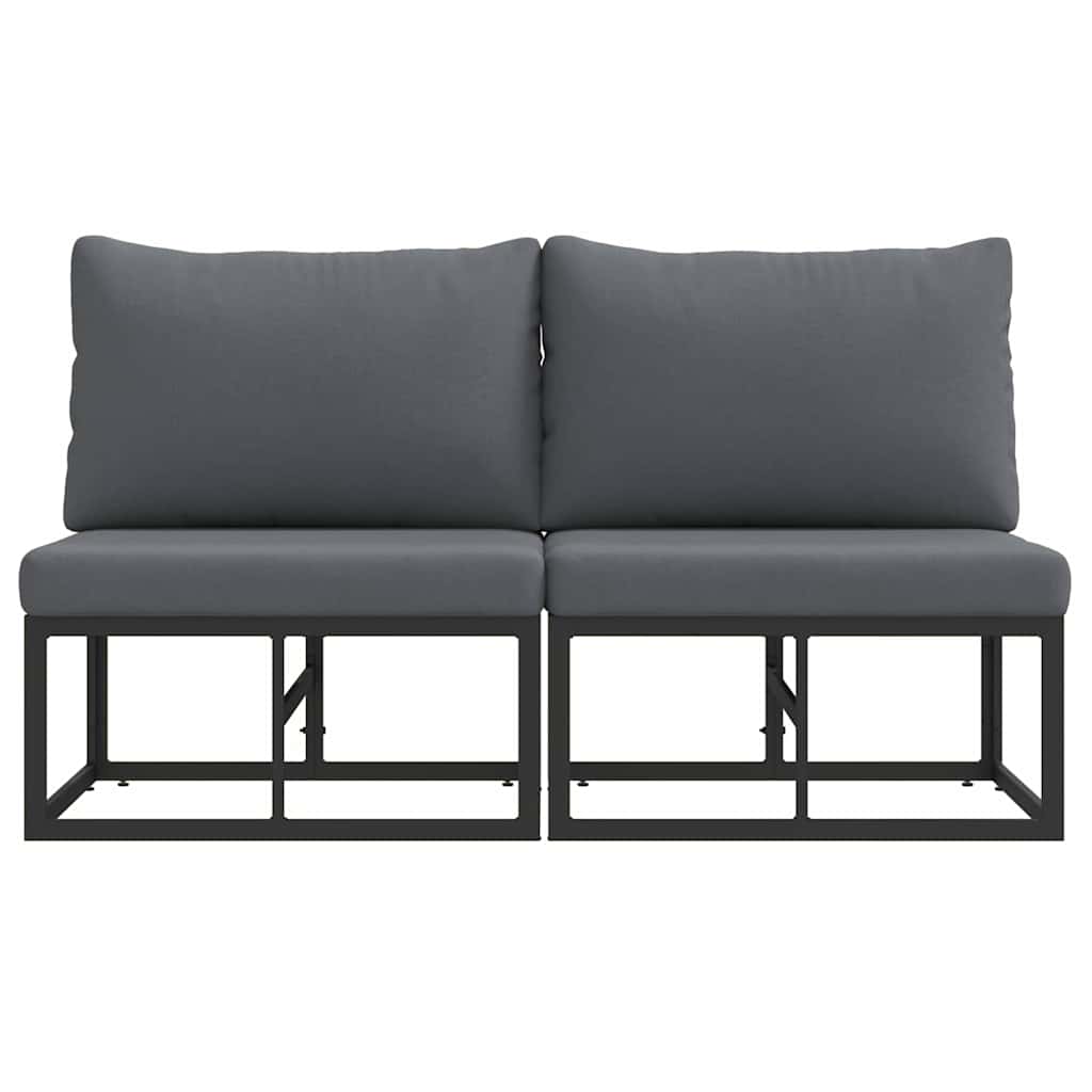 vidaXL Outdoor Furniture 2 Piece Black and Anthracite Metal