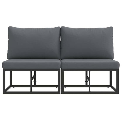 vidaXL Outdoor Furniture 2 Piece Black and Anthracite Metal