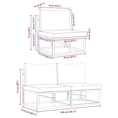 vidaXL Outdoor Furniture 2 Piece Black and Anthracite Metal