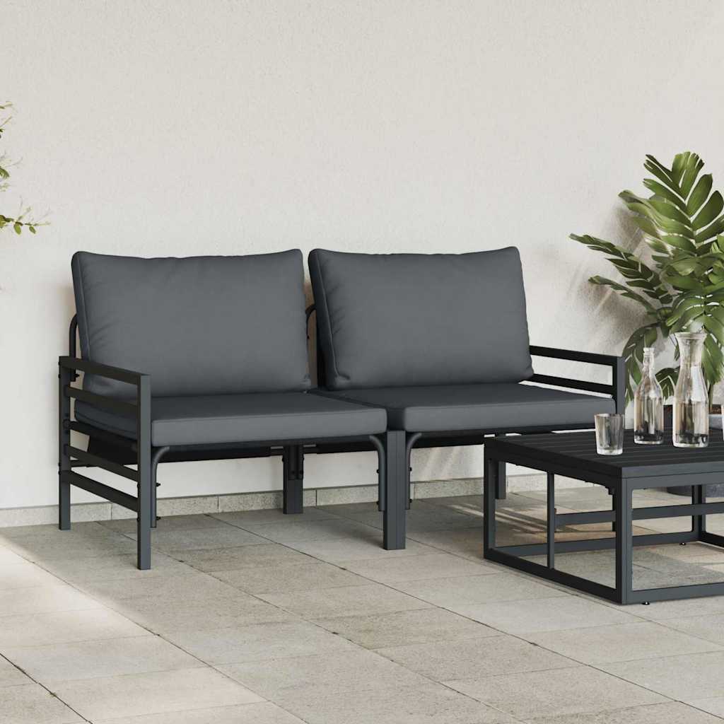 vidaXL Outdoor Furniture 2 Piece Anthracite 80 x 80 x 71 cm Steel
