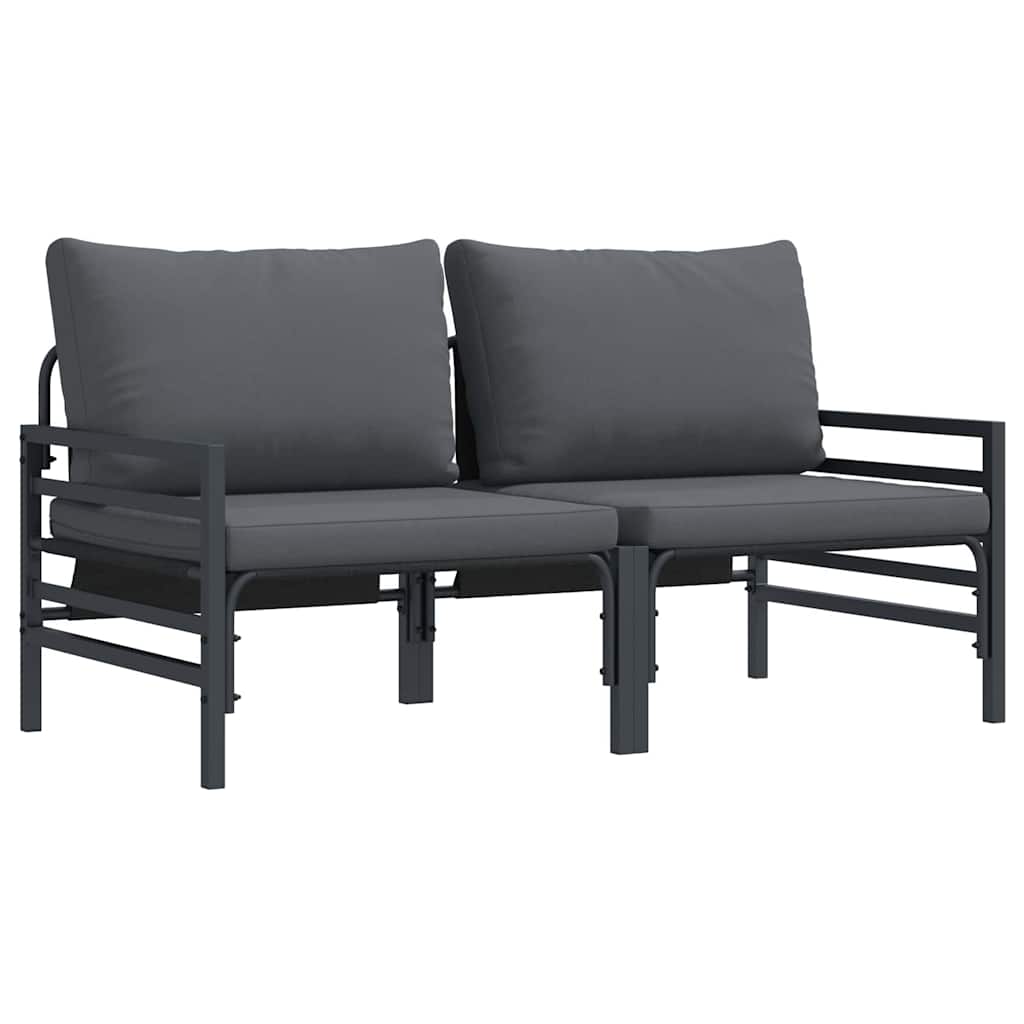 vidaXL Outdoor Furniture 2 Piece Anthracite 80 x 80 x 71 cm Steel