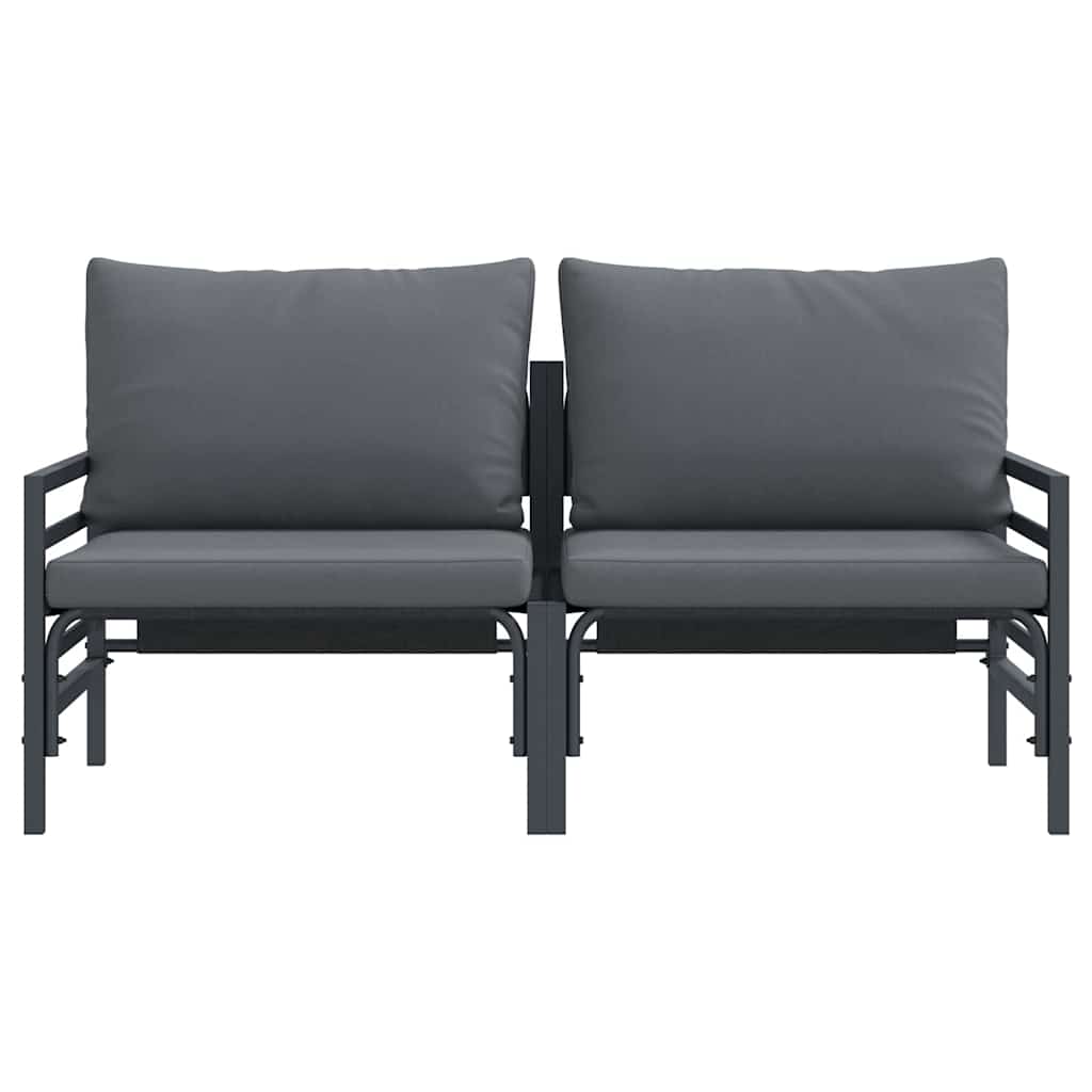 vidaXL Outdoor Furniture 2 Piece Anthracite 80 x 80 x 71 cm Steel