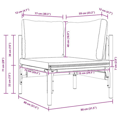 vidaXL Outdoor Furniture with Cushion Anthracite 80 x 80 x 71 cm Steel
