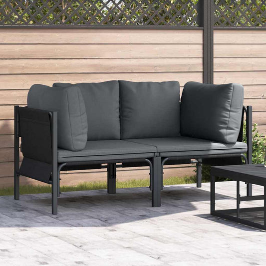 vidaXL Outdoor Furniture 2 Piece Anthracite 80 x 80 x 71 cm Steel