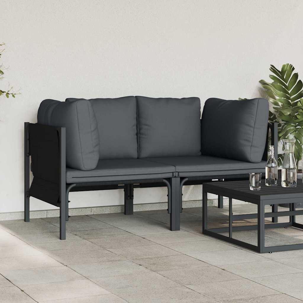 vidaXL Outdoor Furniture 2 Piece Anthracite 80 x 80 x 71 cm Steel
