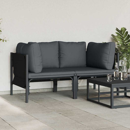 vidaXL Outdoor Furniture 2 Piece Anthracite 80 x 80 x 71 cm Steel