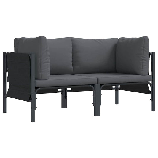 vidaXL Outdoor Furniture 2 Piece Anthracite 80 x 80 x 71 cm Steel