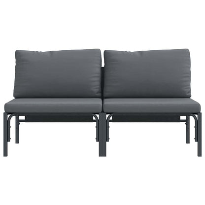 vidaXL Outdoor Furniture 2 Piece Anthracite 80 x 80 x 71 cm Steel