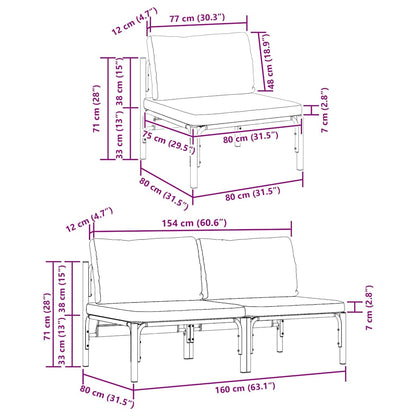 vidaXL Outdoor Furniture 2 Piece Anthracite 80 x 80 x 71 cm Steel