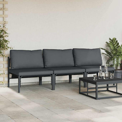 vidaXL Outdoor Furniture 3 Piece Anthracite 80 x 80 x 71 cm Steel