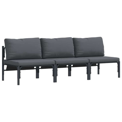 vidaXL Outdoor Furniture 3 Piece Anthracite 80 x 80 x 71 cm Steel