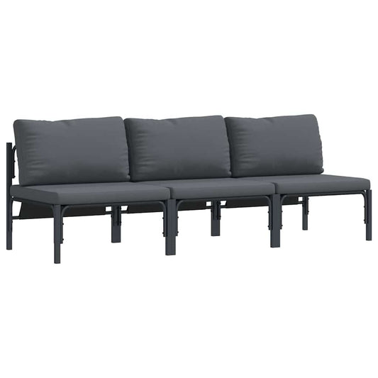 vidaXL Outdoor Furniture 3 Piece Anthracite 80 x 80 x 71 cm Steel