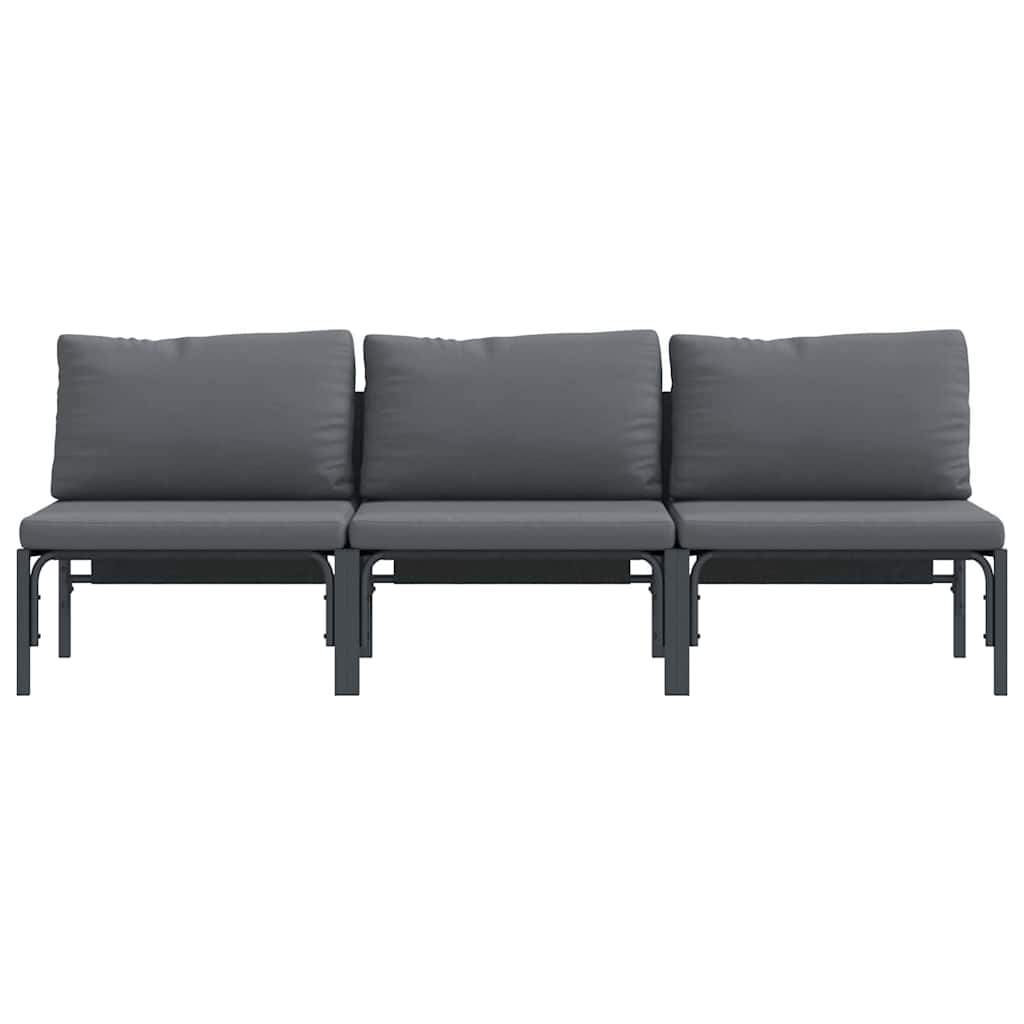 vidaXL Outdoor Furniture 3 Piece Anthracite 80 x 80 x 71 cm Steel