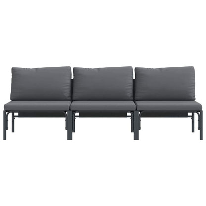 vidaXL Outdoor Furniture 3 Piece Anthracite 80 x 80 x 71 cm Steel