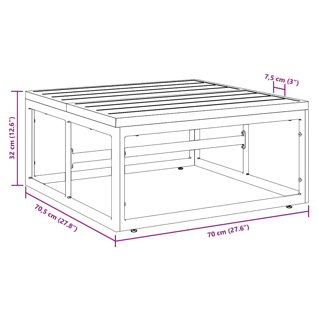 vidaXL Outdoor Furniture Anthracite 70 x 70.5 x 32 cm Steel