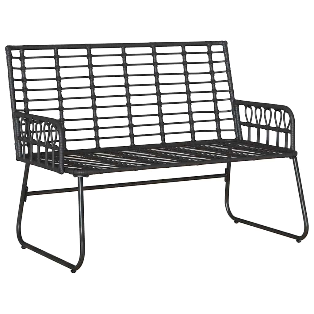 vidaXL Garden Bench Black and Anthracite Poly Rattan