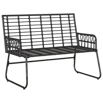 vidaXL Garden Bench Black and Anthracite Poly Rattan