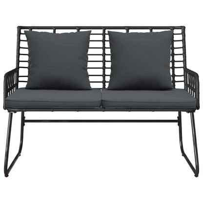 vidaXL Garden Bench Black and Anthracite Poly Rattan