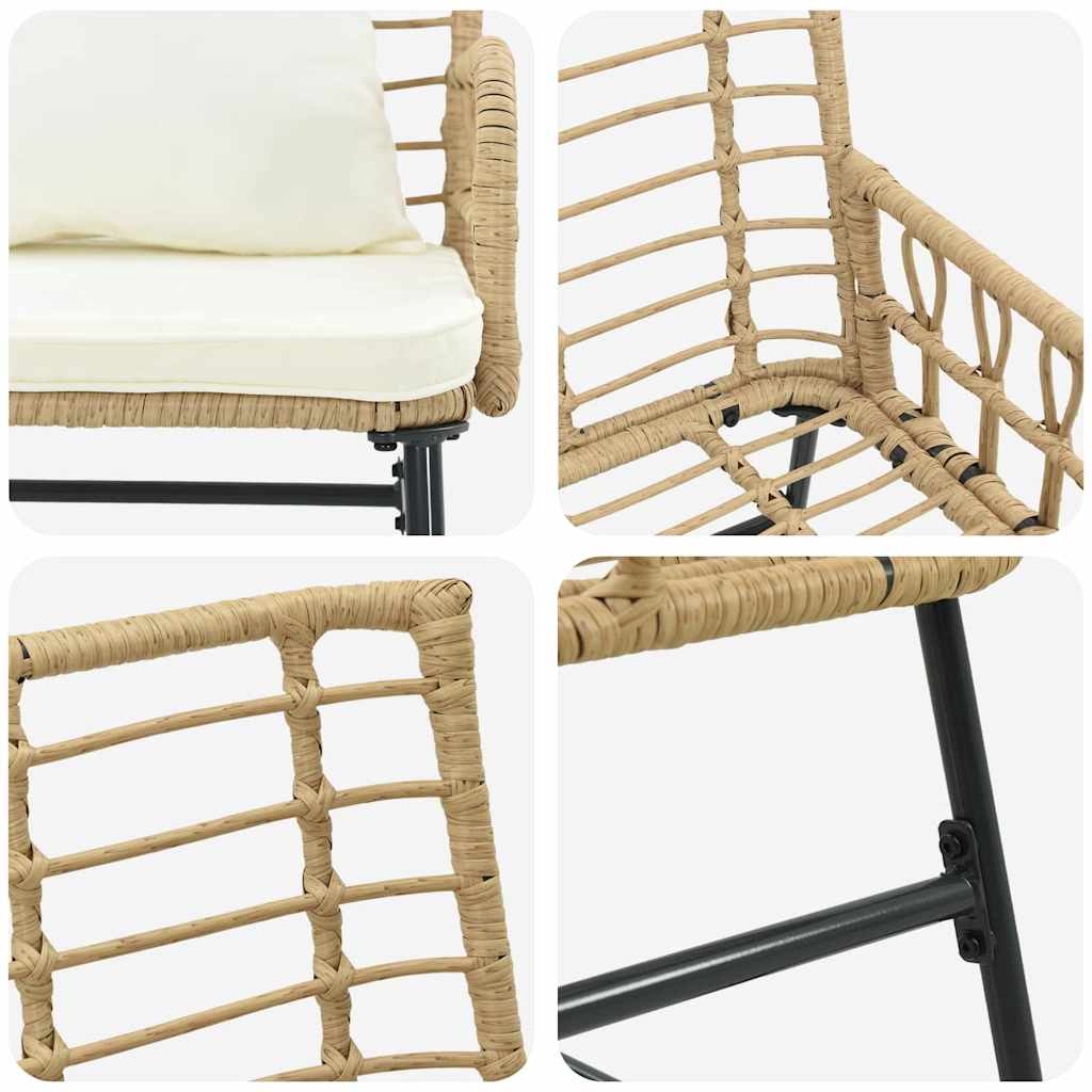 vidaXL Garden Bench Brown and Cream Poly Rattan