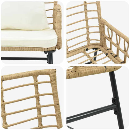 vidaXL Garden Bench Brown and Cream Poly Rattan