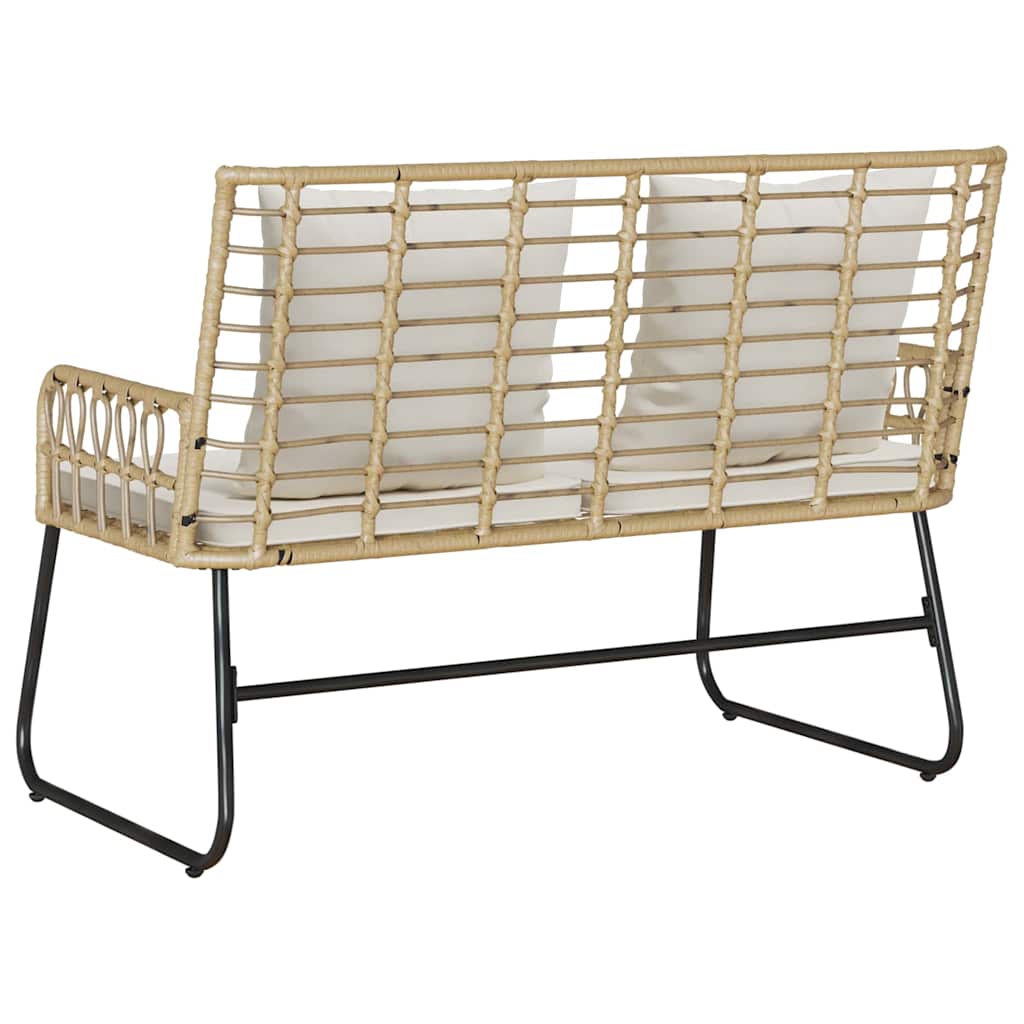 vidaXL Garden Bench Brown and Cream Poly Rattan