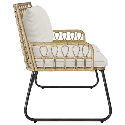 vidaXL Garden Bench Brown and Cream Poly Rattan