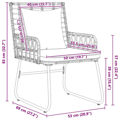 vidaXL Garden Dining Set 3 pcs Black and Anthracite Poly Rattan