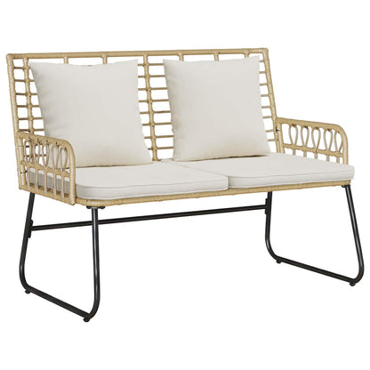 vidaXL Garden Dining Set 3 pcs Brown and Cream Poly Rattan