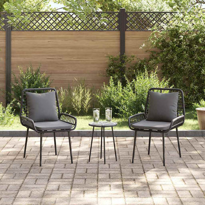 vidaXL Garden Dining Set 3 pcs Black and Anthracite Poly Rattan