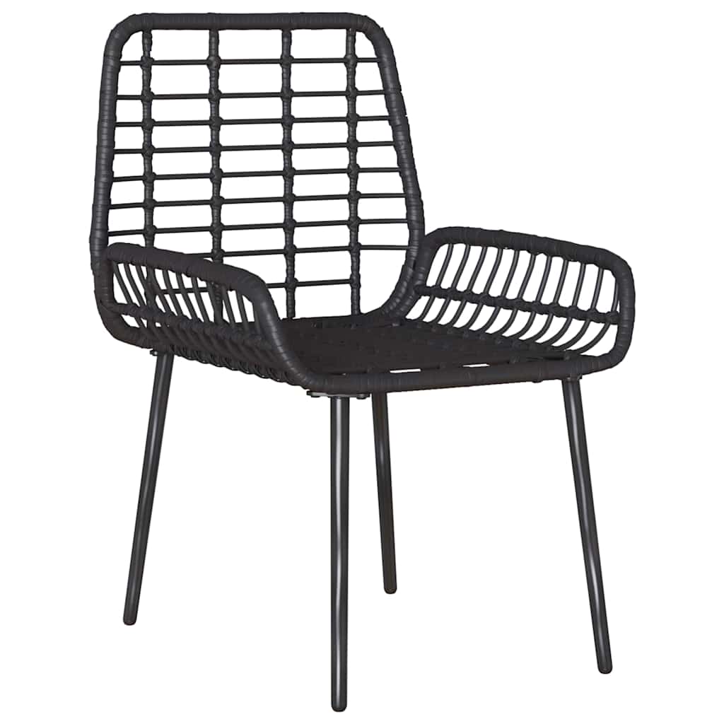 vidaXL Garden Dining Set 3 pcs Black and Anthracite Poly Rattan