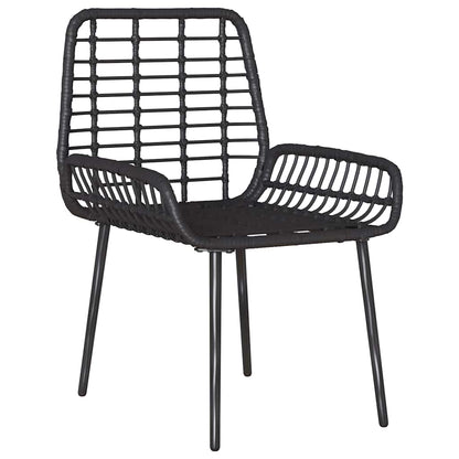 vidaXL Garden Dining Set 3 pcs Black and Anthracite Poly Rattan