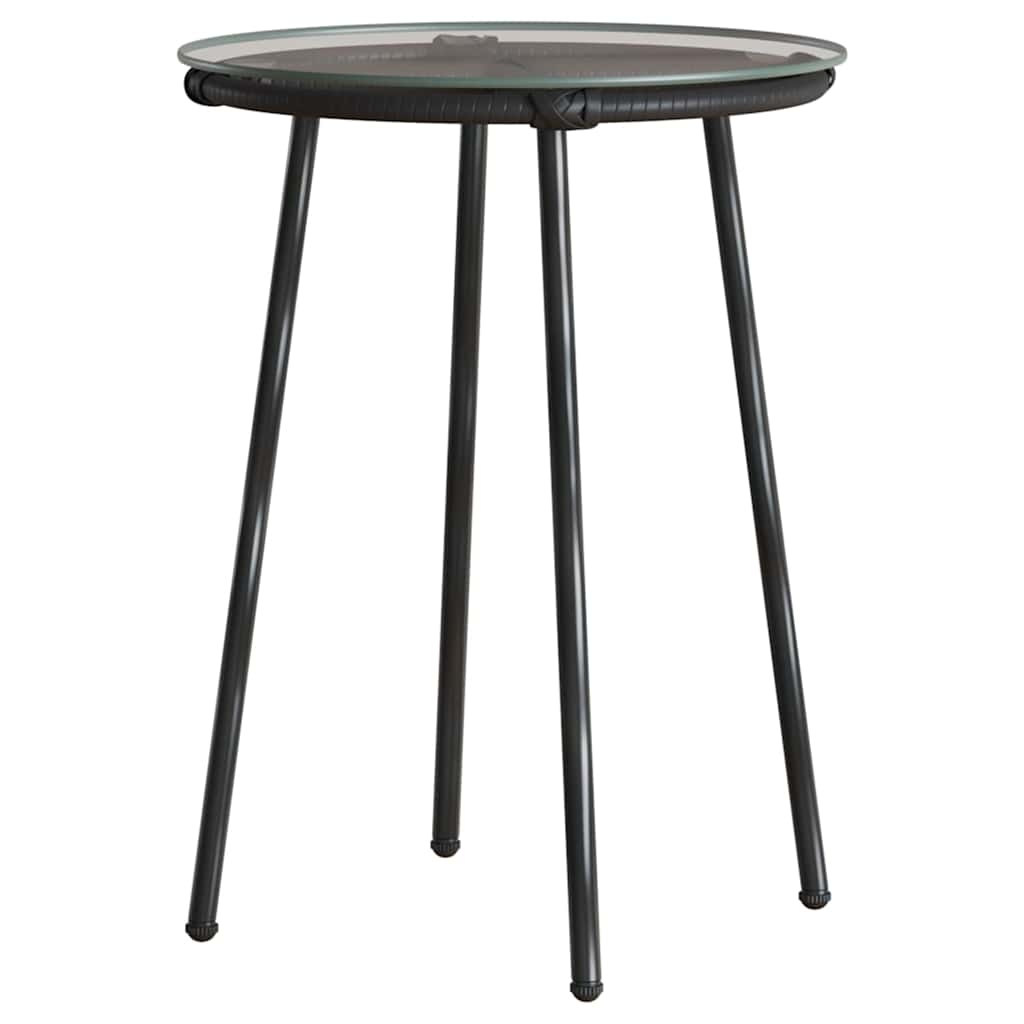 vidaXL Garden Dining Set 3 pcs Black and Anthracite Poly Rattan