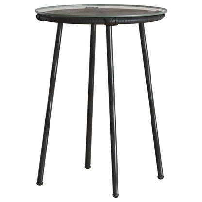 vidaXL Garden Dining Set 3 pcs Black and Anthracite Poly Rattan