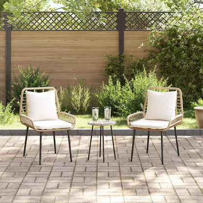 vidaXL Garden Dining Set 3 pcs Brown and Cream Poly Rattan