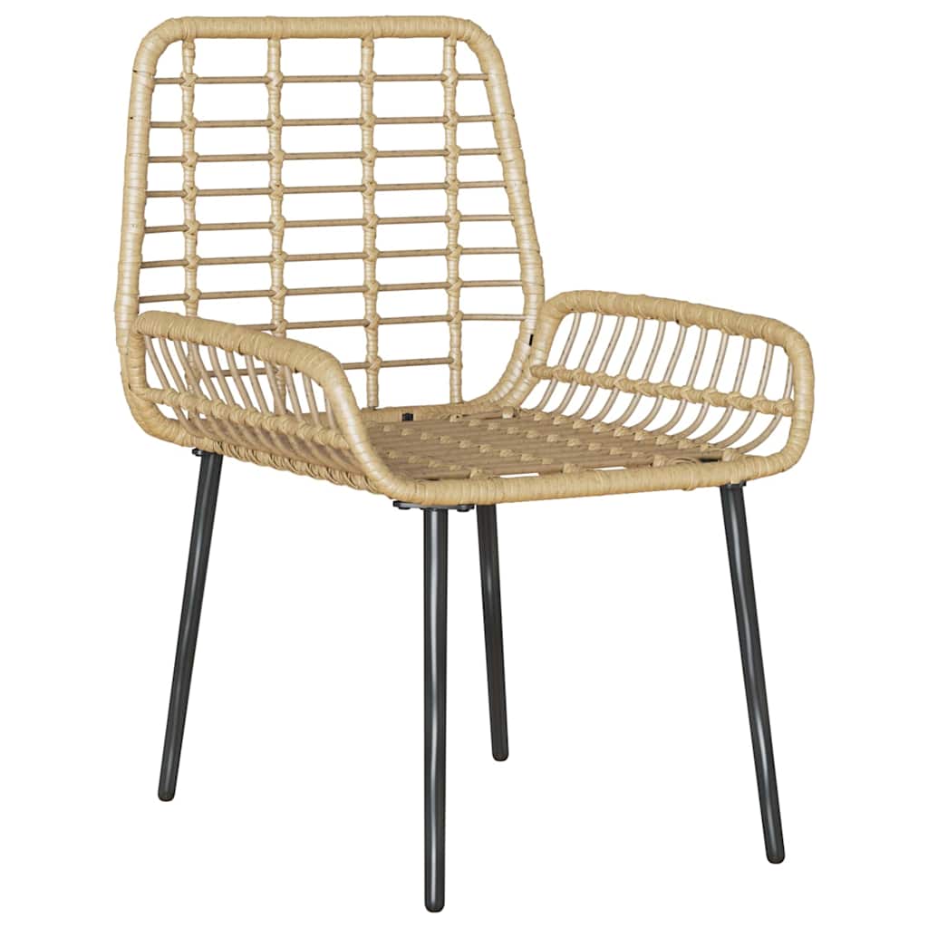 vidaXL Garden Dining Set 3 pcs Brown and Cream Poly Rattan