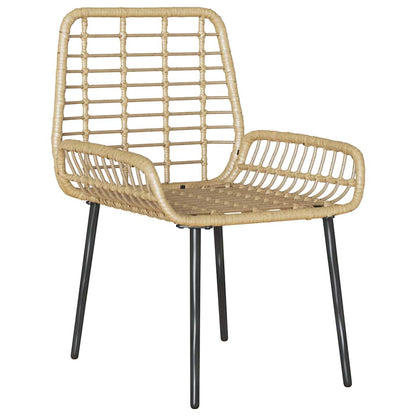 vidaXL Garden Dining Set 3 pcs Brown and Cream Poly Rattan