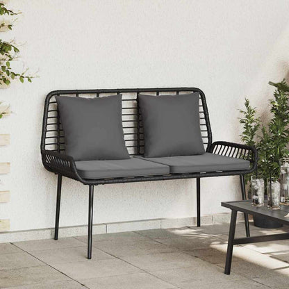 vidaXL Garden Bench Black and Anthracite Poly Rattan