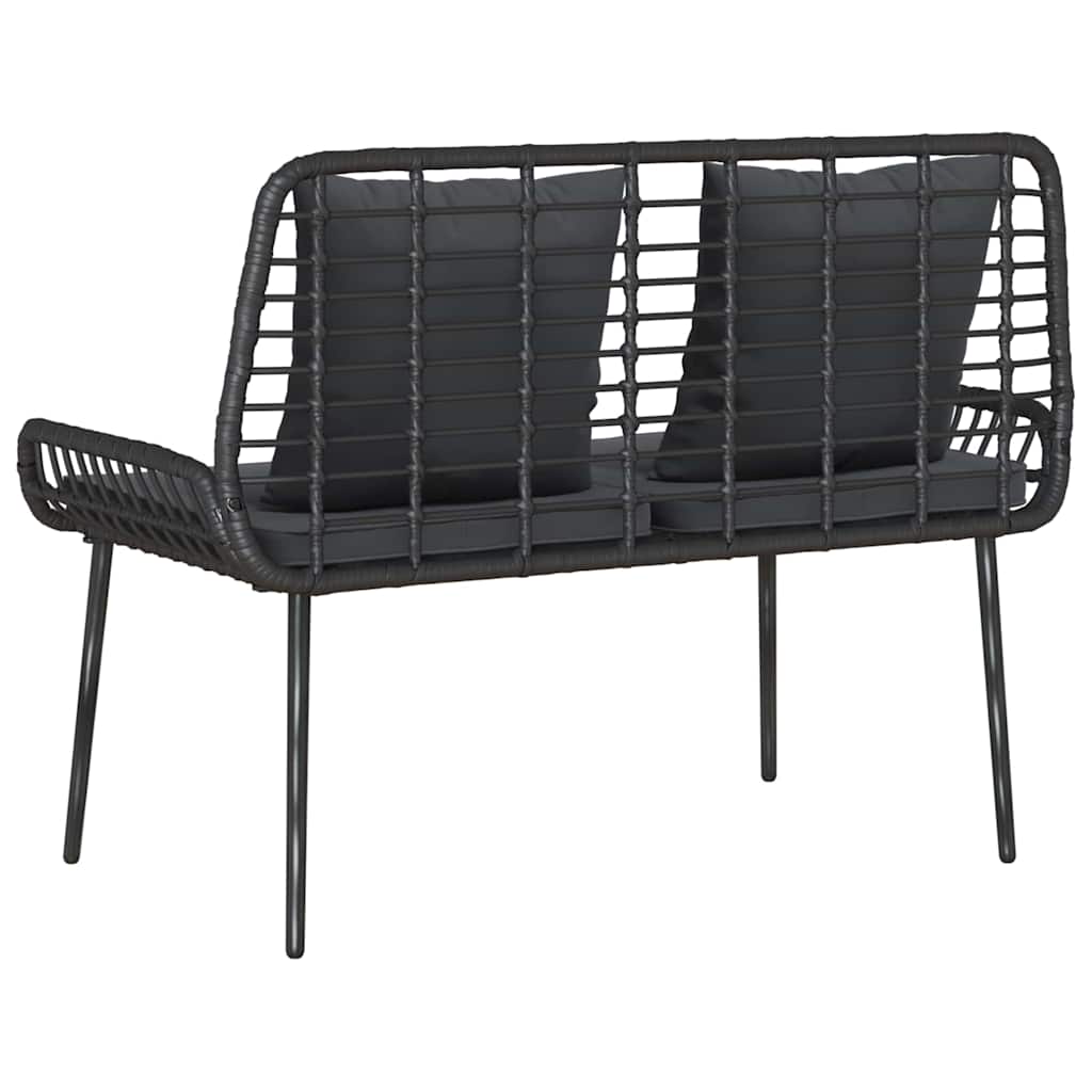 vidaXL Garden Bench Black and Anthracite Poly Rattan
