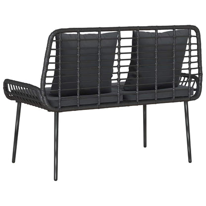 vidaXL Garden Bench Black and Anthracite Poly Rattan