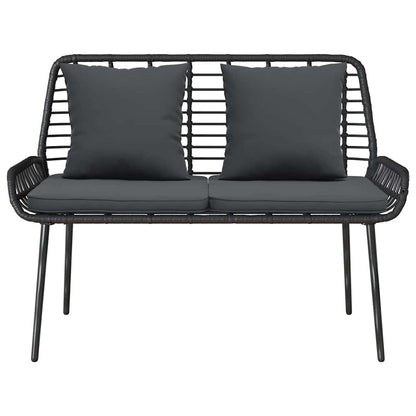 vidaXL Garden Bench Black and Anthracite Poly Rattan
